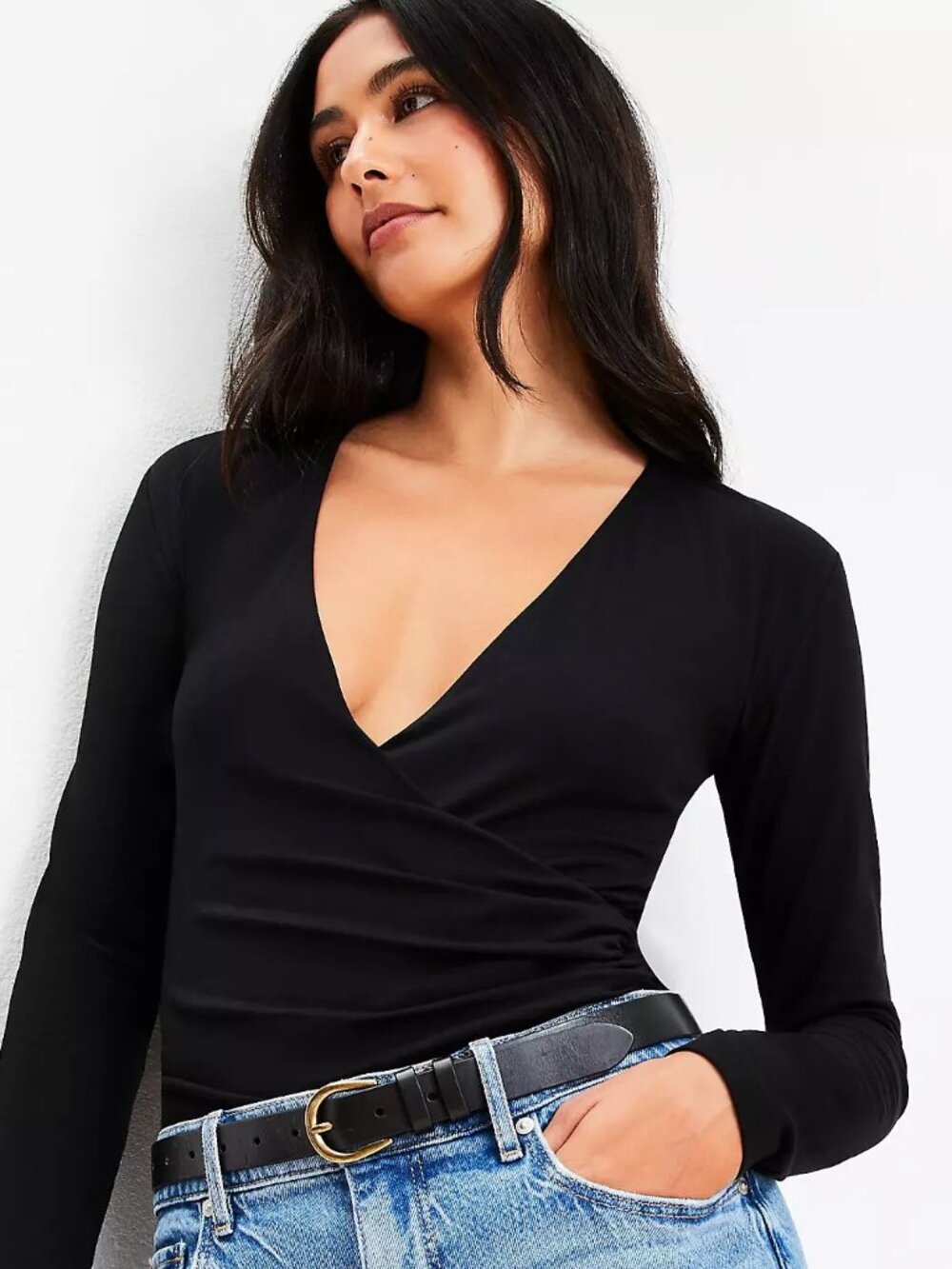 Loft Long Sleeve Wrap Bodysuit